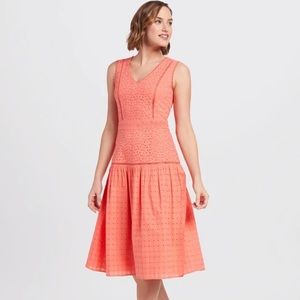 Elegant Coral Sleeveless Dress